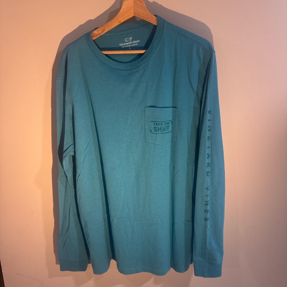 Vineyard Vines Men's Teal Long Sleeve Shirt